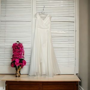 David’s bridal junior bridesmaids dress. Worn once